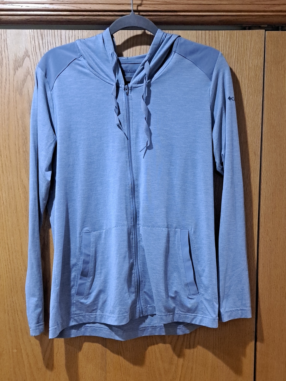 Columbia Omni-Wick Pale Blue Full-Zip Hooded Lightweight Jacket